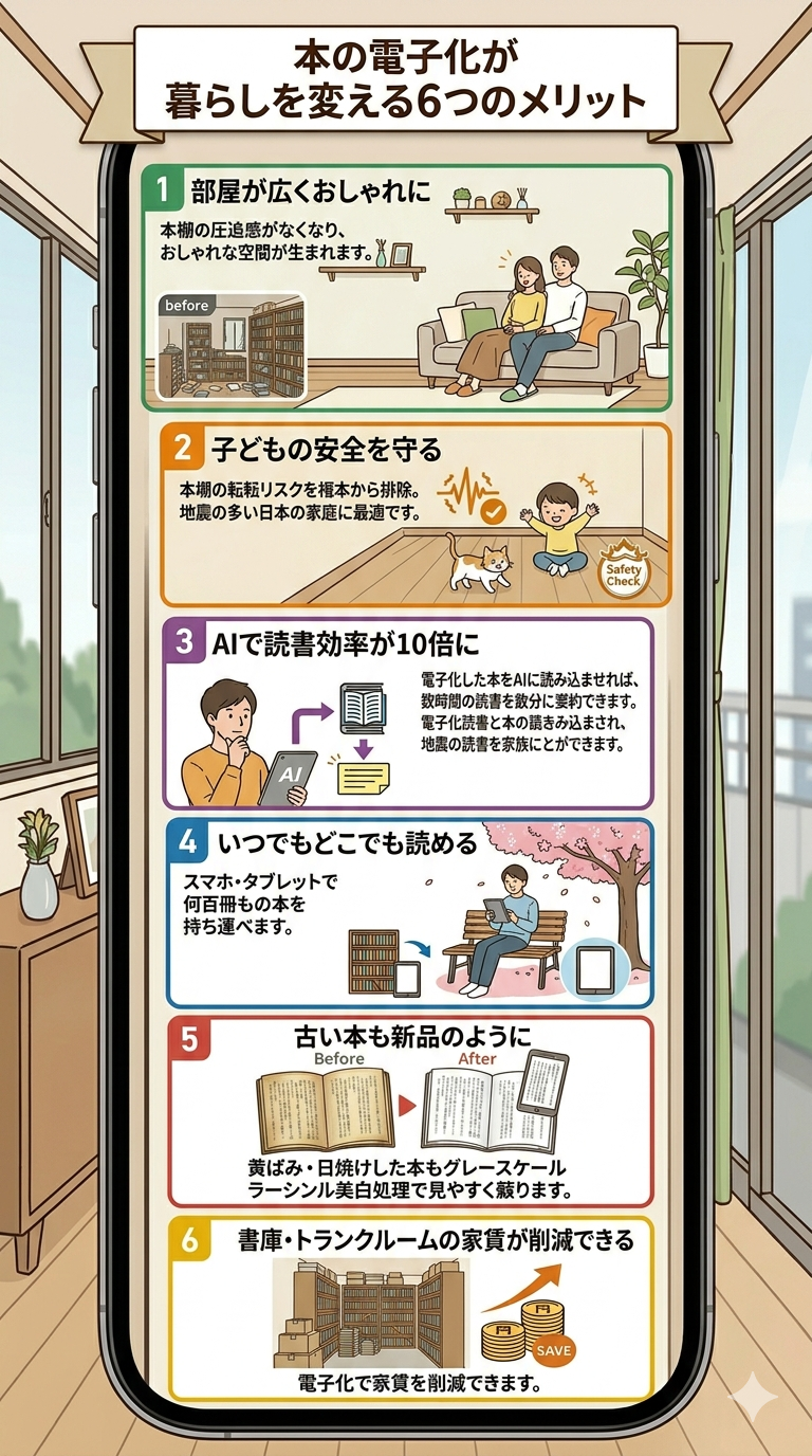 本の電子化が暮らしを変える6つのメリット