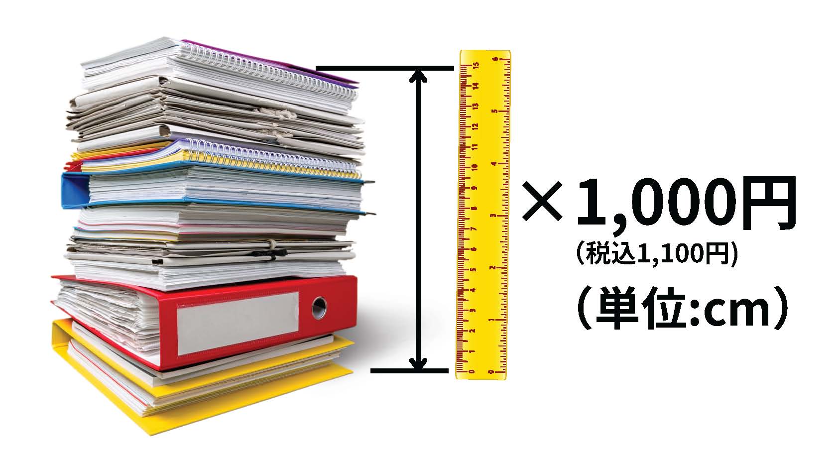 書類の厚みを測るだけ